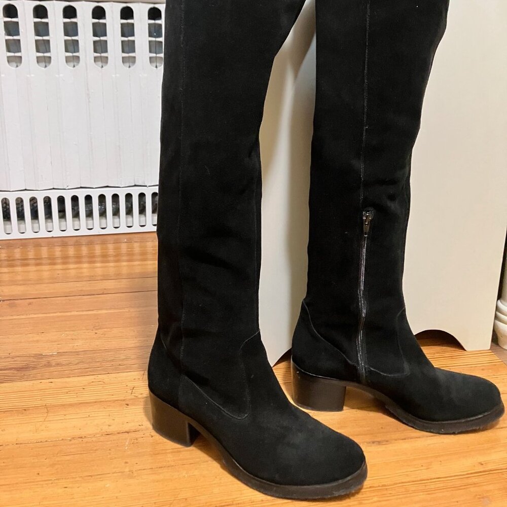 Womens Black Suede Over The Knee Boots Size 8.5M (38.5): BARELY WORN